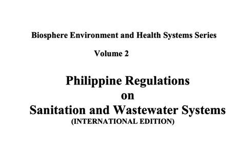 drainage system in the philippines|Philippine Regulations on Sanitation and Wastewater Systems.